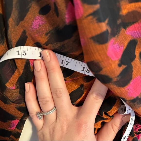 NWT TopShop Orange Black Pink Printed Maxi Dress 6 - Picture 6 of 9